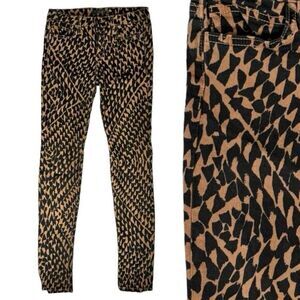 Joe's Jeans Size 27 Wild Animal Print The Skinny Mid Rise Abstract Brown USA EUC